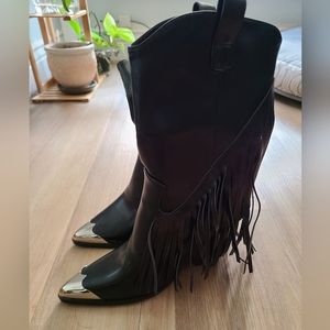 Fringe cowboy boots